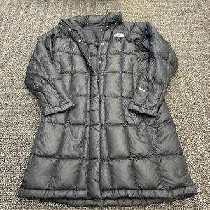 THE NORTH FACE Black 600 Long Hoodie Down Puffer Coat Size: S